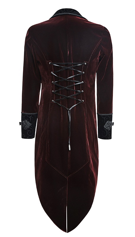 Manteau queue-de-pie velours rouge Manteau queue-de-pie velours rouge