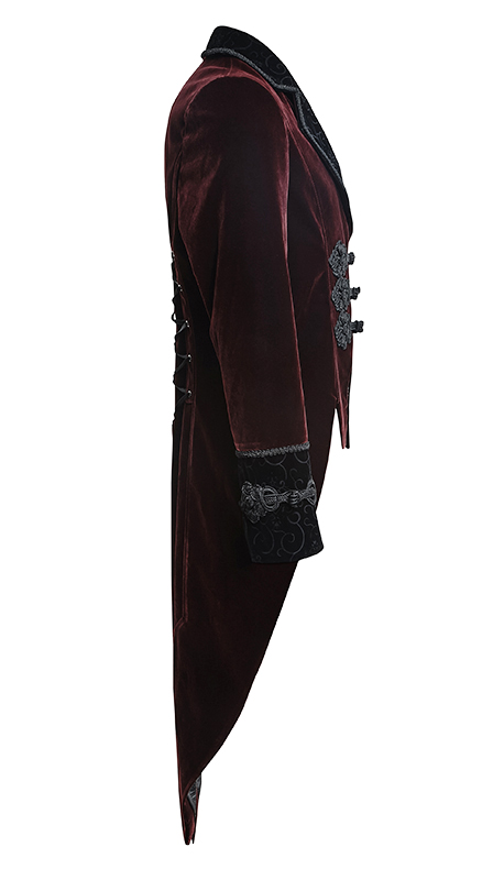 Manteau queue-de-pie velours rouge Manteau queue-de-pie velours rouge