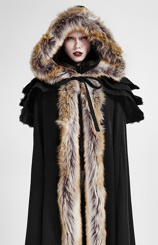 Cape volants brodés Noire