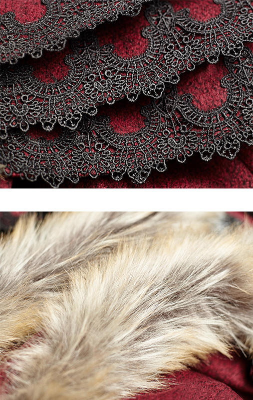 Cape volants brodés Rouge Cape volants brodés Rouge