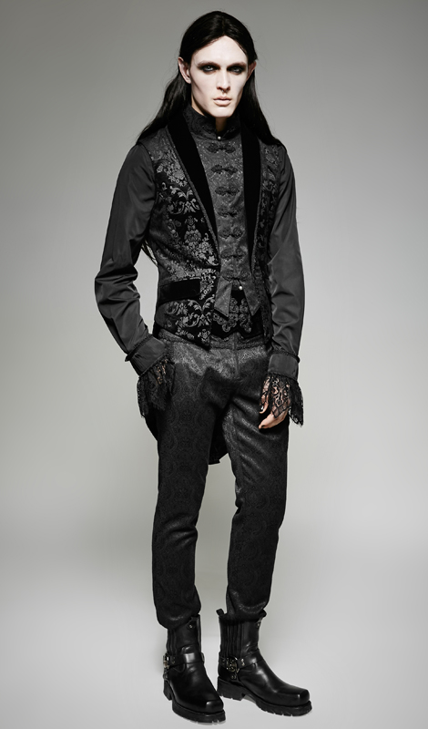 Gilet queue-de-pie en velours jacquard