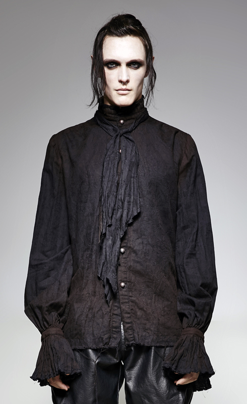 Chemise steampunk lavallière Noire