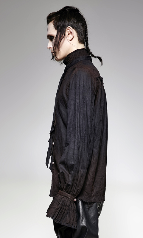 Chemise steampunk lavallière Noire