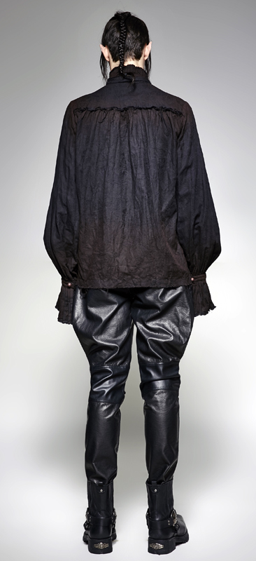 Chemise steampunk lavallière Noire