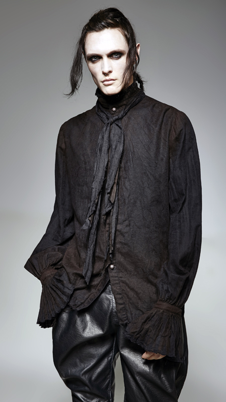 Chemise steampunk lavallière Noire