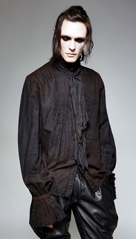 Chemise steampunk lavallière Noire