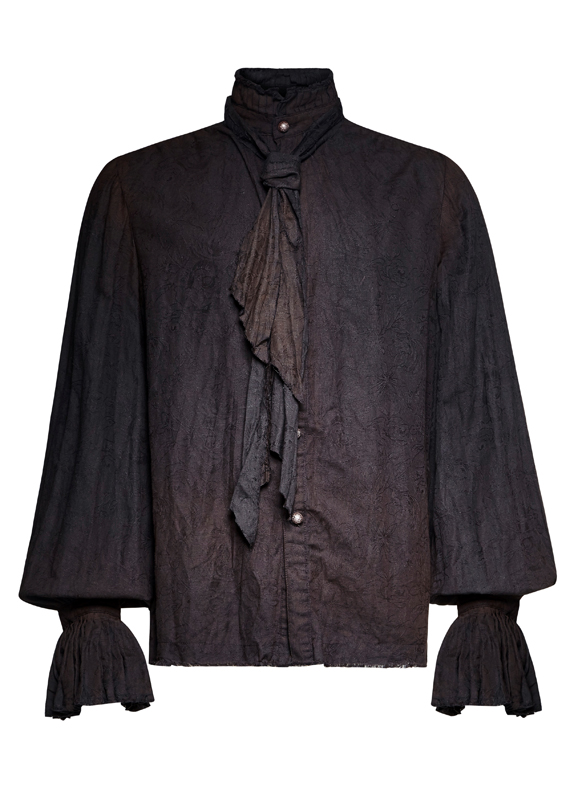 Chemise steampunk lavallière Noire