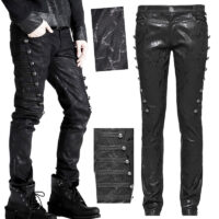 Jeans militaire gothique boutons brodé PunkRave homme.