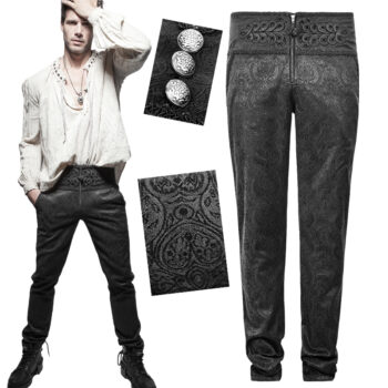 Pantalon jacquard à broderies