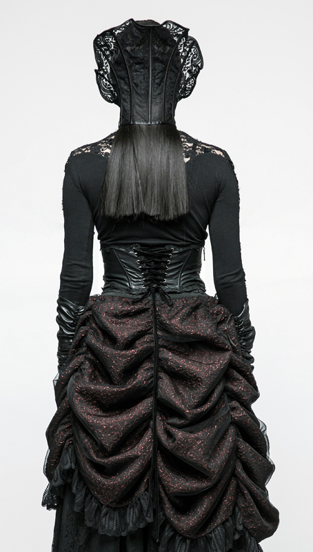 Corset serre-taille cuir brodé