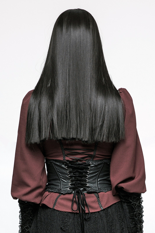 Corset serre-taille cuir brodé