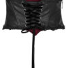 Corset serre-taille cuir brodé
