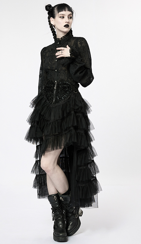 Jupe à volants avec traîne