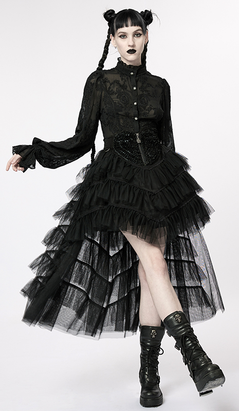 Jupe à volants avec traîne