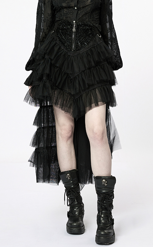 Jupe à volants avec traîne