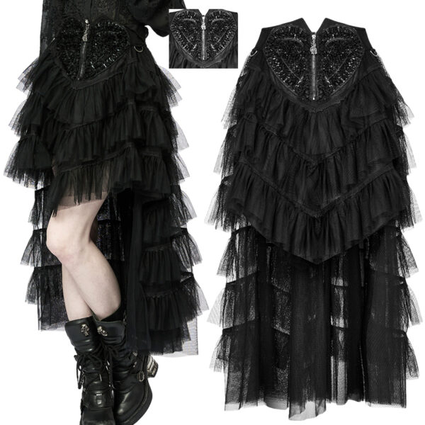 Jupe à volants avec traîne