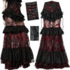 Jupe sirène en dentelle Noire & Rouge