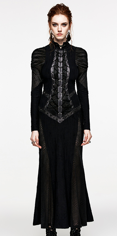 Robe victorienne à détails cuir