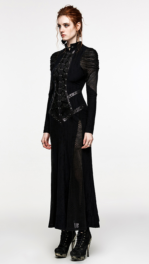 Robe victorienne à détails cuir