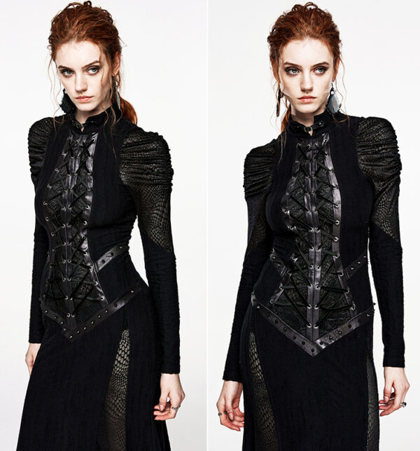 Robe victorienne à détails cuir