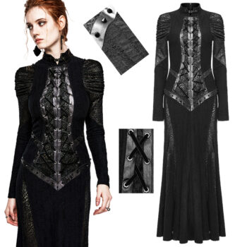 Robe victorienne à détails cuir