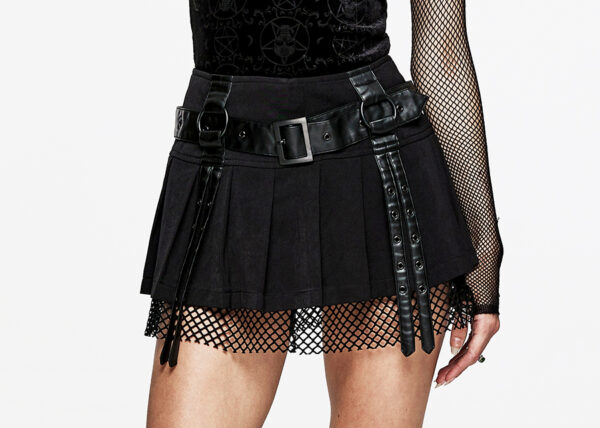 Jupe plissée résille sangles