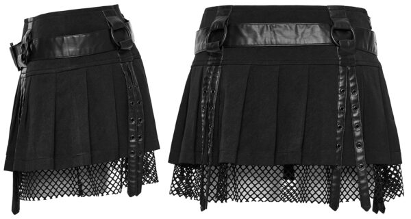 Jupe plissée résille sangles