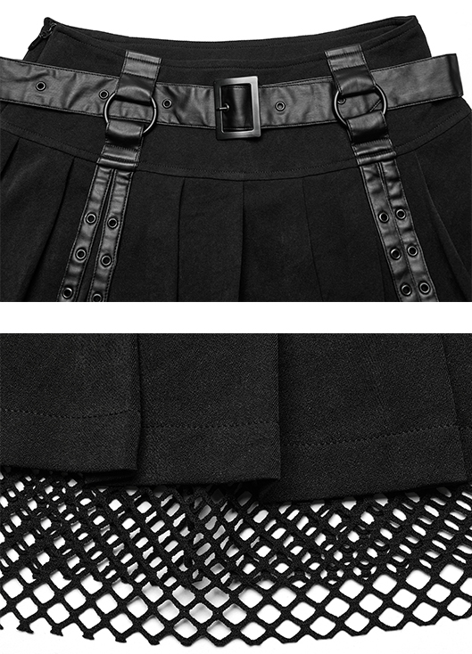 Jupe plissée résille sangles