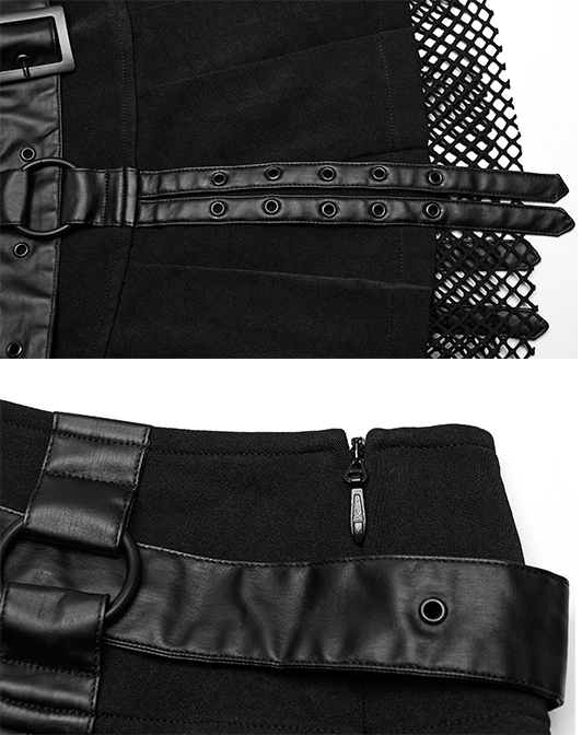 Jupe plissée résille sangles