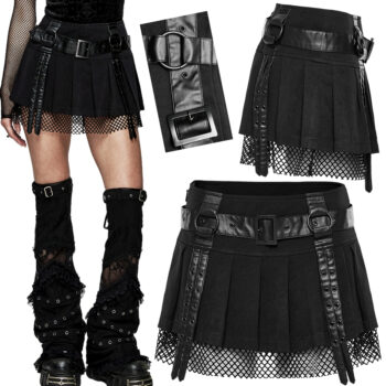 Jupe plissée résille sangles