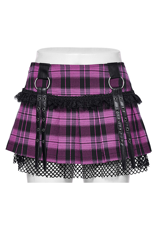Mini jupe écossaise Rose