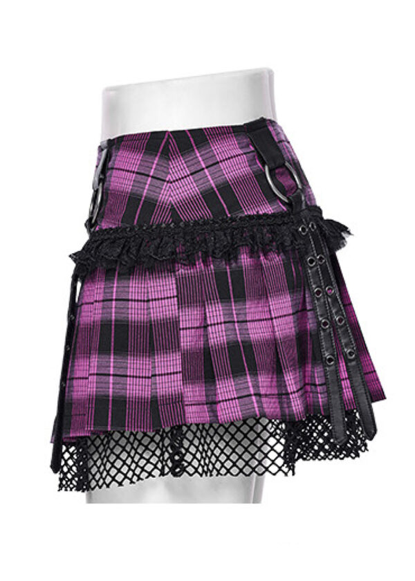 Mini jupe écossaise Rose