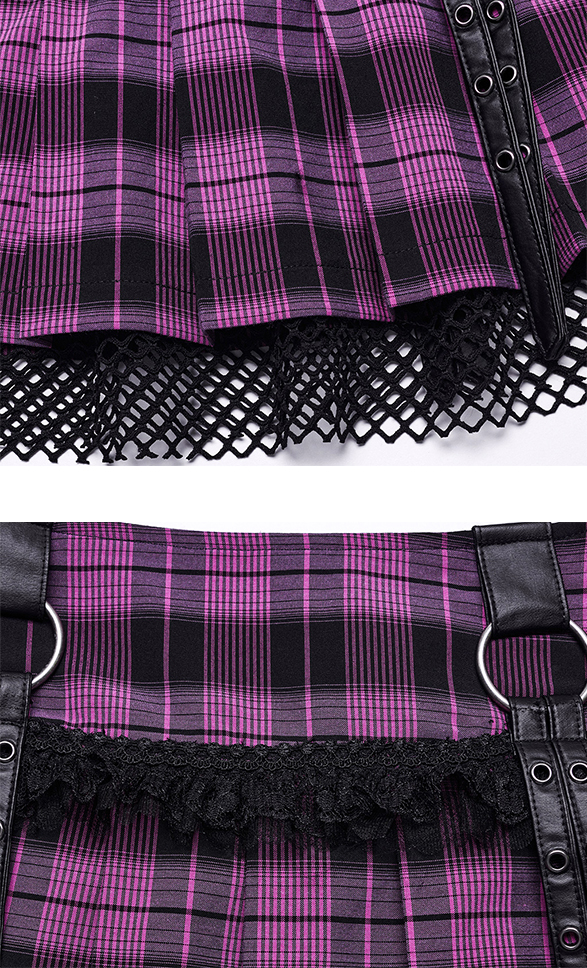 Mini jupe écossaise Rose