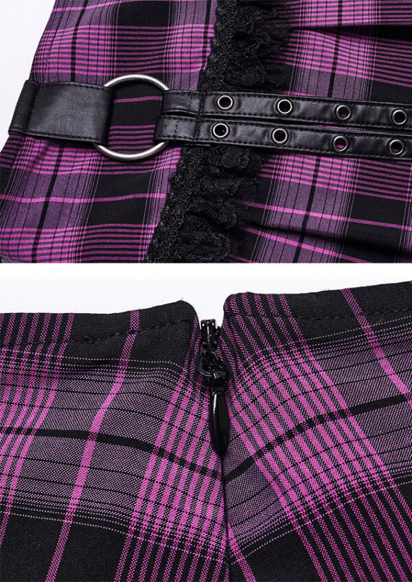 Mini jupe écossaise Rose