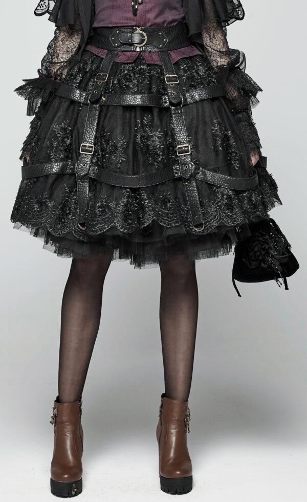 Jupe harnais en cuir vegan Jupe harnais en cuir vegan