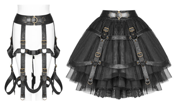 Jupe harnais en cuir vegan Jupe harnais en cuir vegan