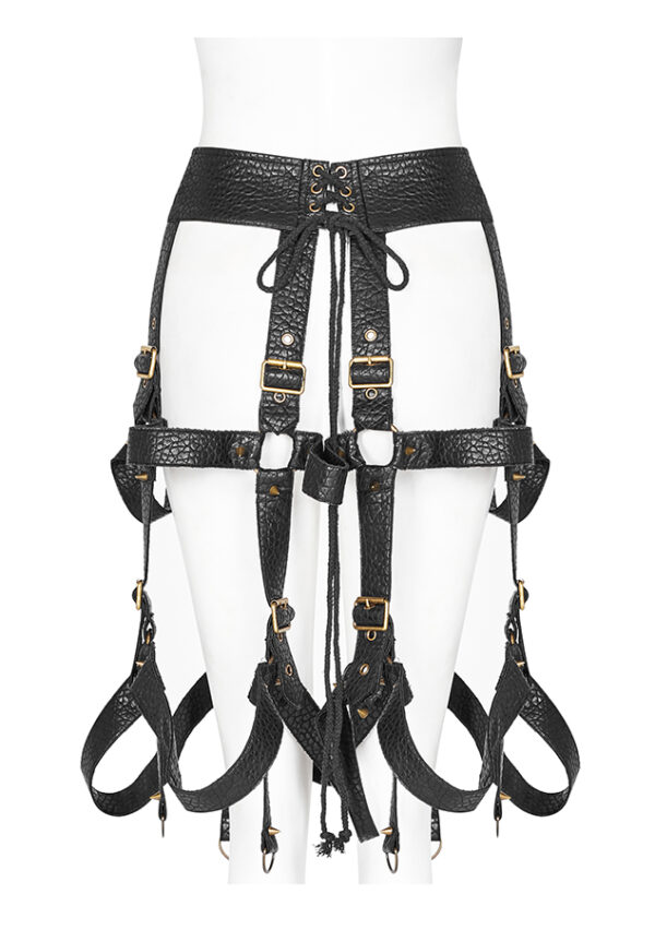 Jupe harnais en cuir vegan Jupe harnais en cuir vegan