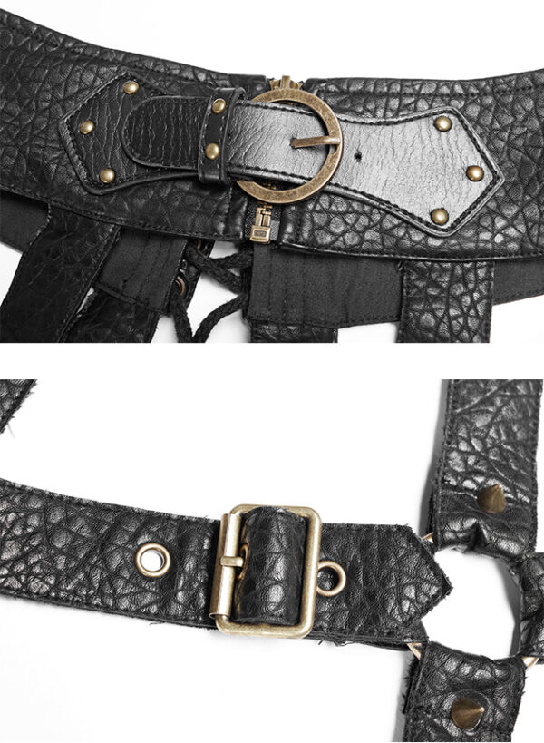 Jupe harnais en cuir vegan Jupe harnais en cuir vegan