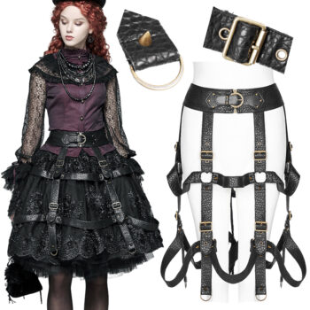 Jupe harnais en cuir vegan Jupe harnais en cuir vegan