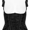 Corset gilet à bretelles motif roses Noir Corset gilet à bretelles motif roses Noir