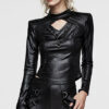 Haut en faux cuir à épaulettes Haut en faux cuir à épaulettes