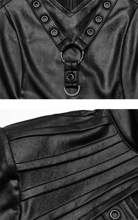 Haut en faux cuir à épaulettes Haut en faux cuir à épaulettes