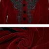 Blazer péplum en velours brodé Rouge