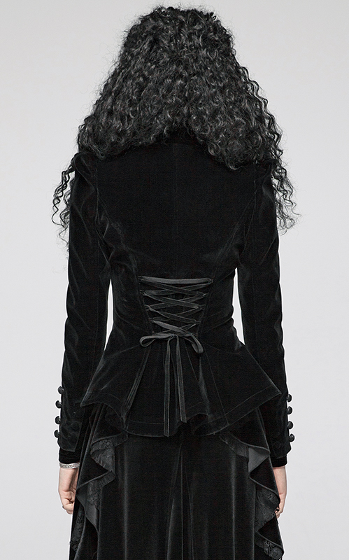 Blazer péplum en velours brodé