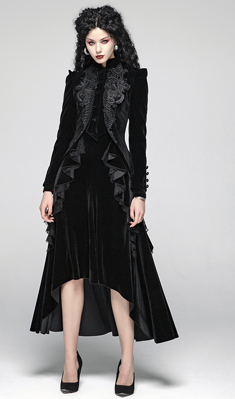 Blazer péplum en velours brodé