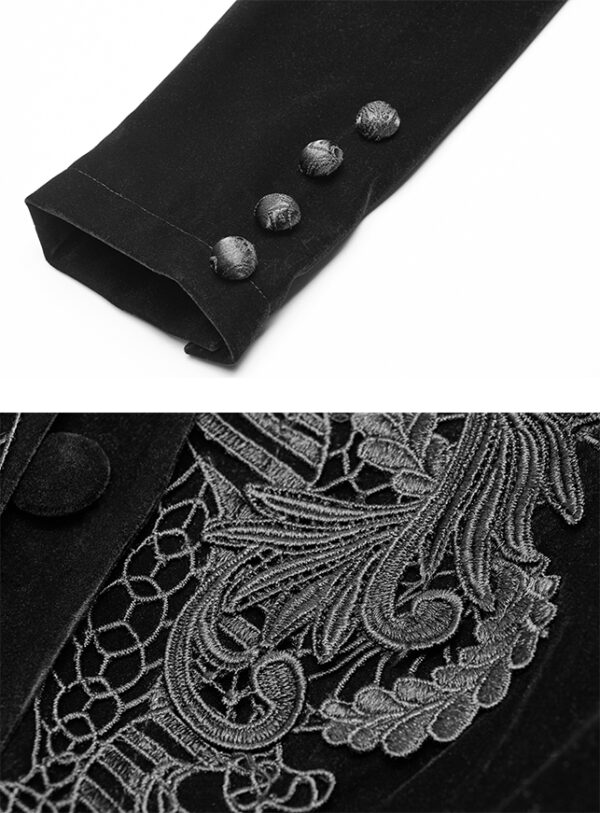 Blazer péplum en velours brodé