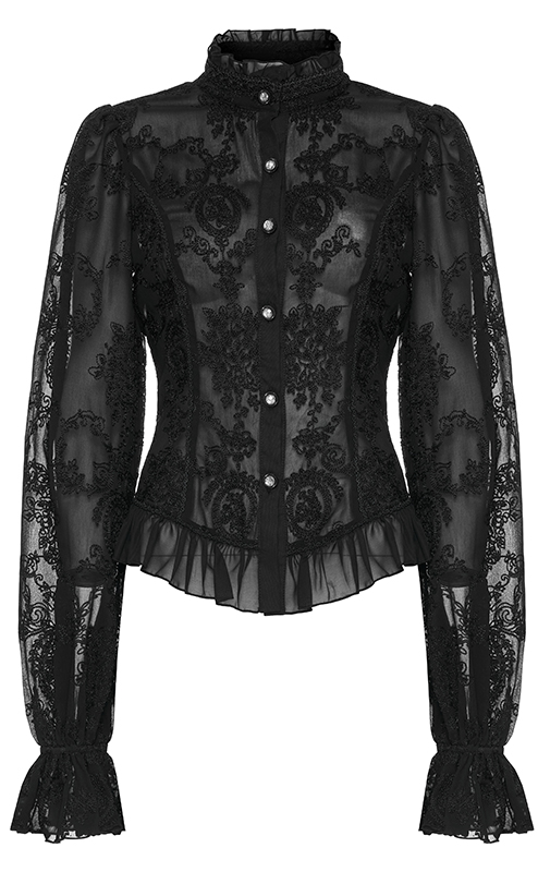 Chemise dentelle camée Noire Chemise dentelle camée Noire