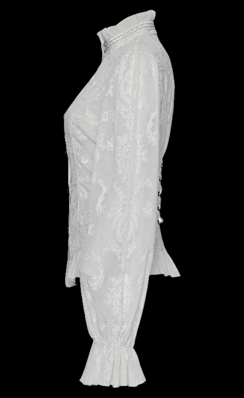 Chemise dentelle camée Blanche Chemise dentelle camée Blanche