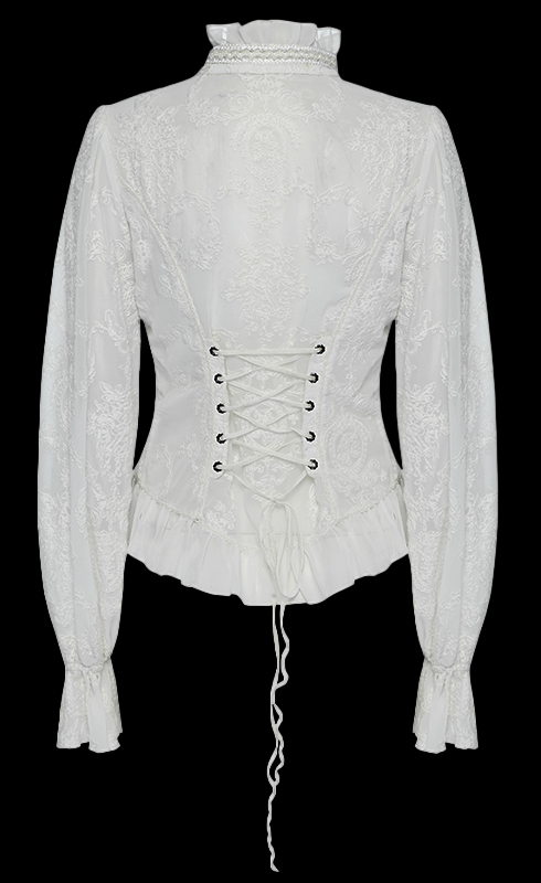 Chemise dentelle camée Blanche Chemise dentelle camée Blanche