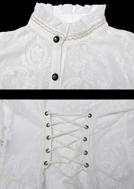 Chemise dentelle camée Blanche Chemise dentelle camée Blanche